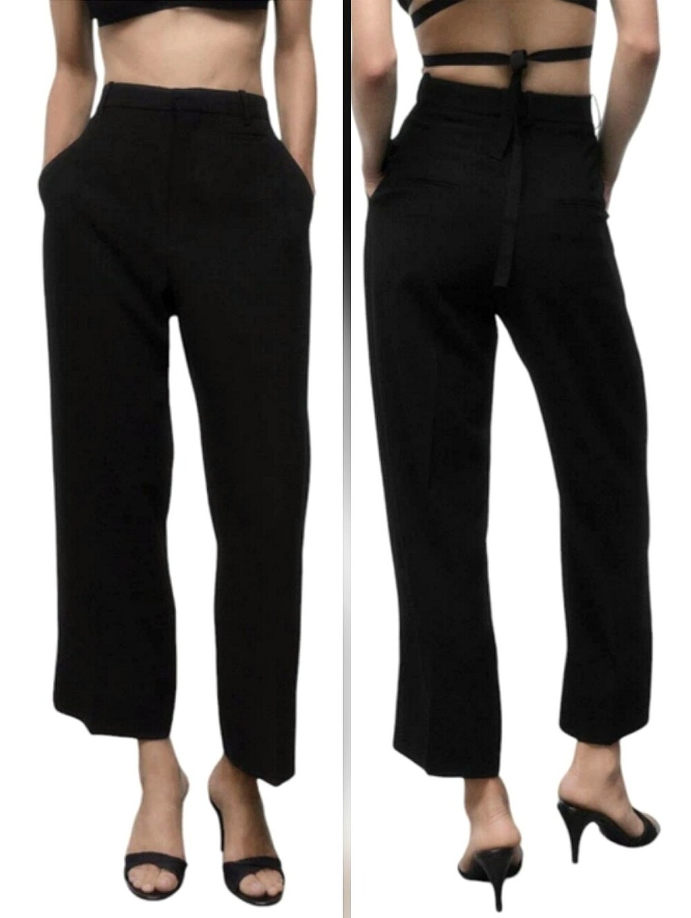 Zara High Waisted Straight Cut Trouser Dress Pants